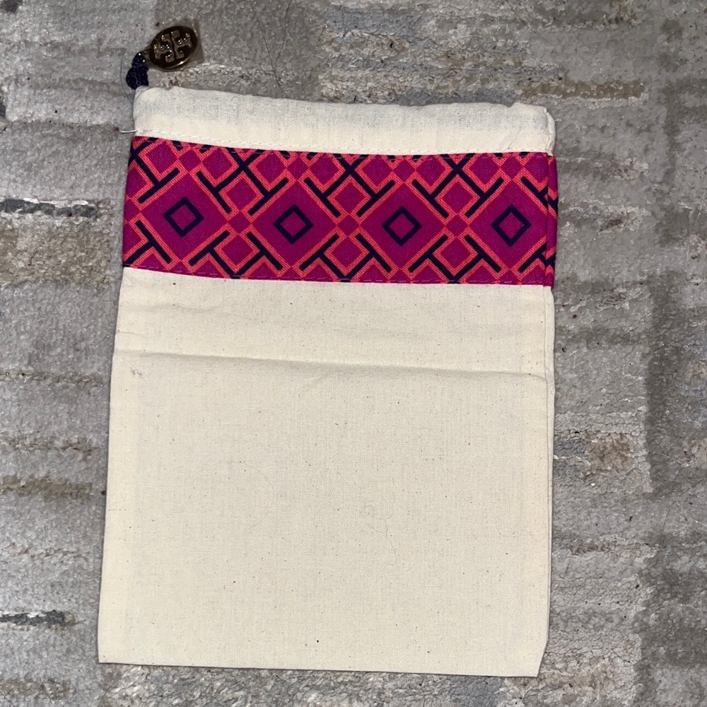 Tory Burch Cream and Pink Dust Bag
